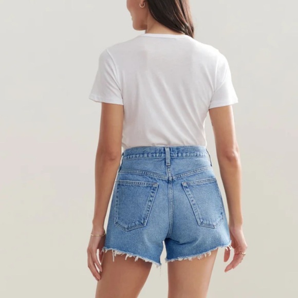AGOLDE Women's Light Blue Denim Shorts - Picture 3 of 6
